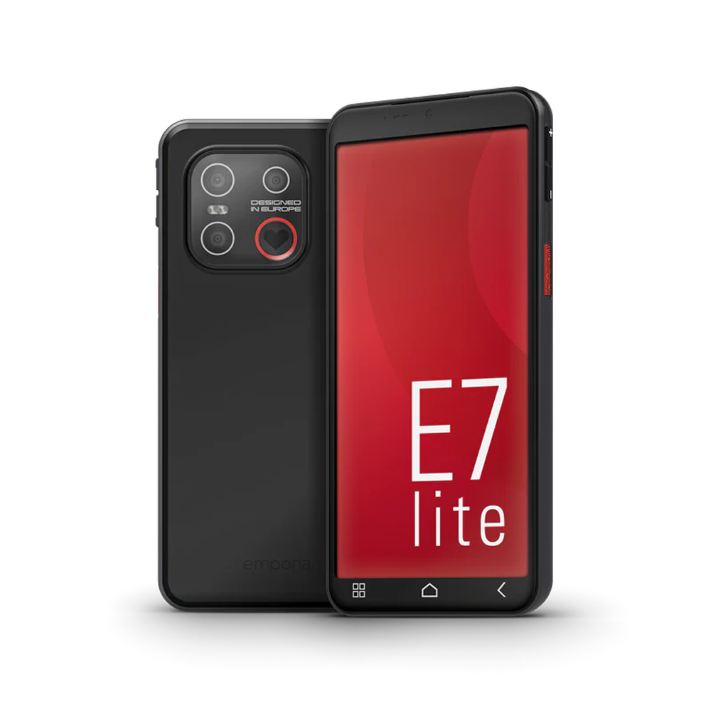 emporiaSMART.7lite - Smartphone facile per anziani con pulsante SOS, smartcover e base di ricarica inclusi