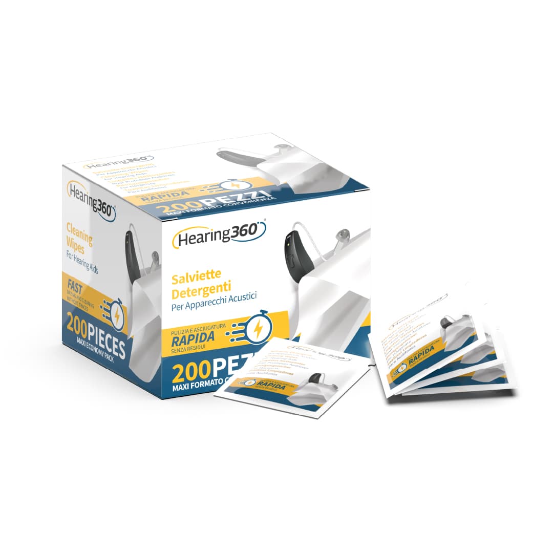 Scatola da 200 Salviette Detergenti Igienizzanti Salviettine per Apparecchi Acustici