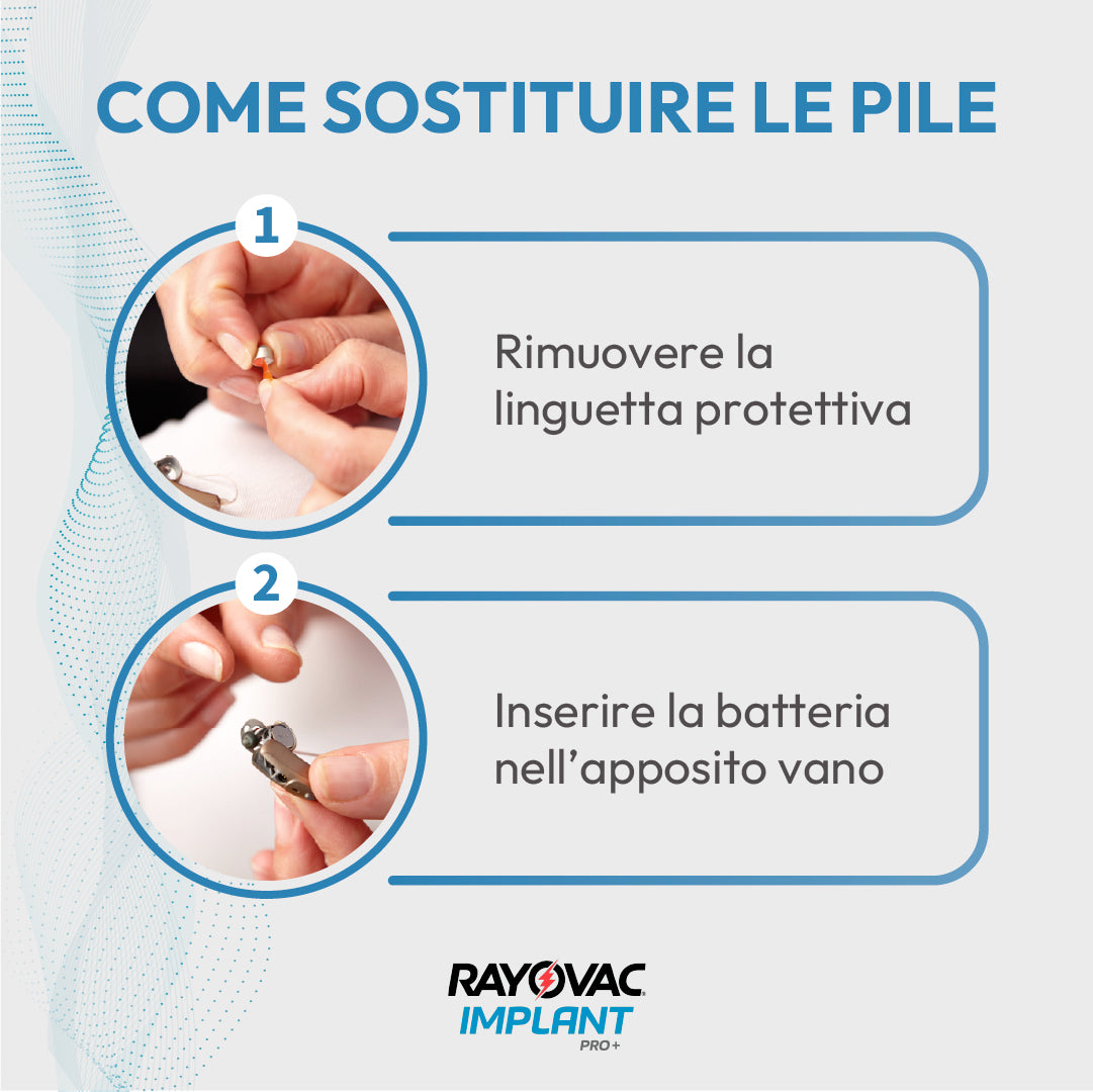 60 Pile Rayovac Implant Pro Cochlear 675 per Impianti Cocleari