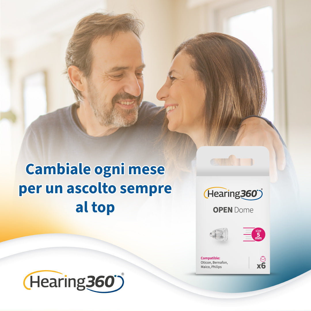 6 Cupole Dome OPEN miniFit Compatibile con gli Apparecchi Acustici Oticon