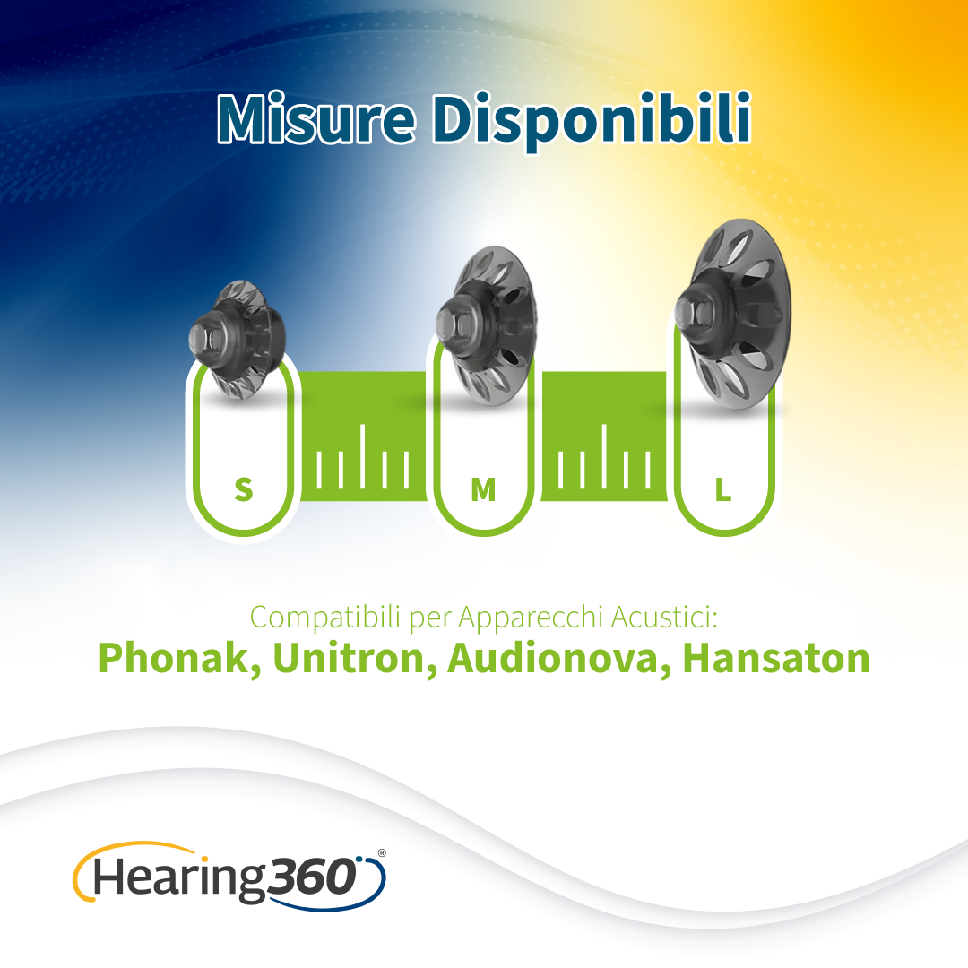 8 Cupole Dome OPEN Compatibili con gli Apparecchi Acustici Phonak RIC e Open Fit