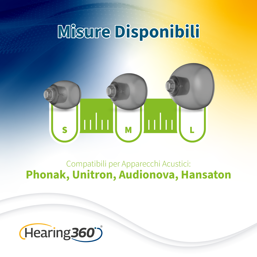 8 Cupole Dome VENTED Compatibili con gli Apparecchi Acustici Phonak RIC e Open Fit