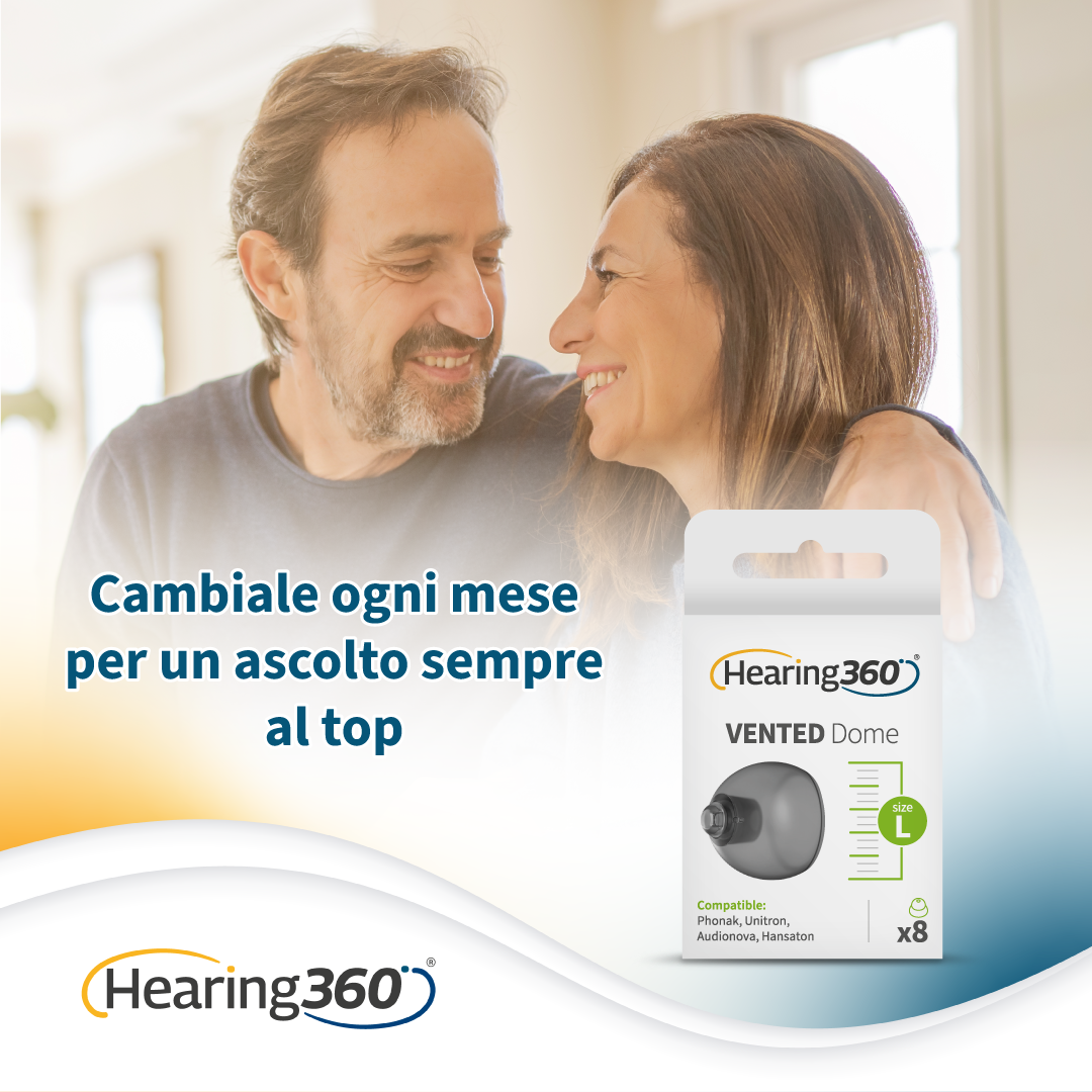 8 Cupole Dome VENTED Compatibili con gli Apparecchi Acustici Phonak RIC e Open Fit