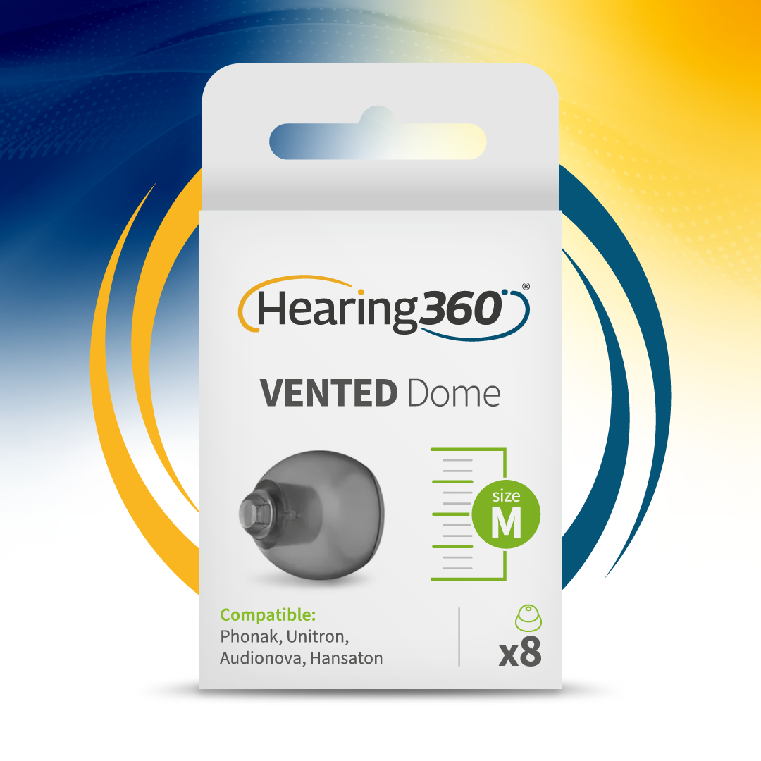 8 Cupole Dome VENTED Compatibili con gli Apparecchi Acustici Phonak RIC e Open Fit