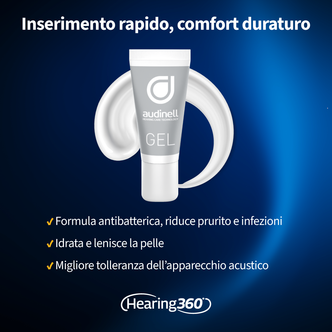 Gel Lubrificante 5 ml Idratante Lenitivo Antibatterico per Orecchie e Apparecchi Acustici