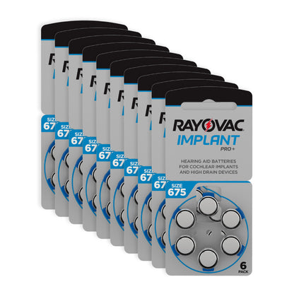 60 Pile Rayovac Implant Pro Cochlear 675 per Impianti Cocleari
