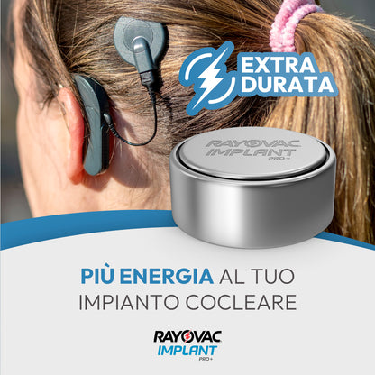 60 Pile Rayovac Implant Pro Cochlear 675 per Impianti Cocleari