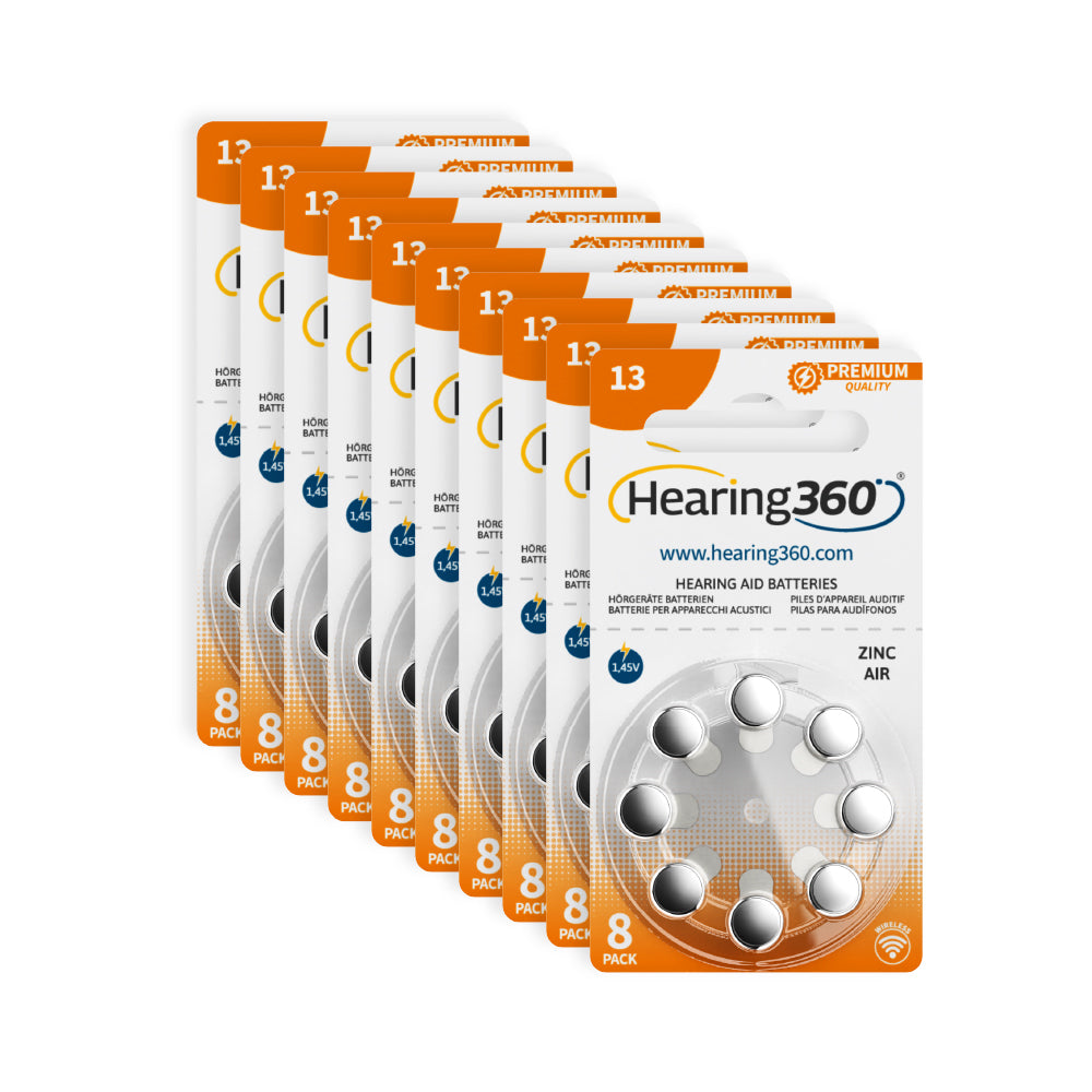 80 Pile Arancioni 13 Premium Quality per Apparecchi Acustici PR48