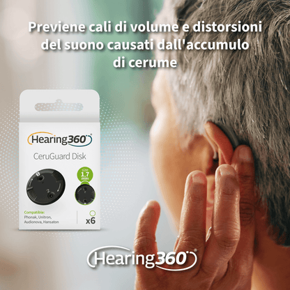 Filtri Paracerume CeruShield Disk CeruGuard Disk per Apparecchi Acustici Phonak