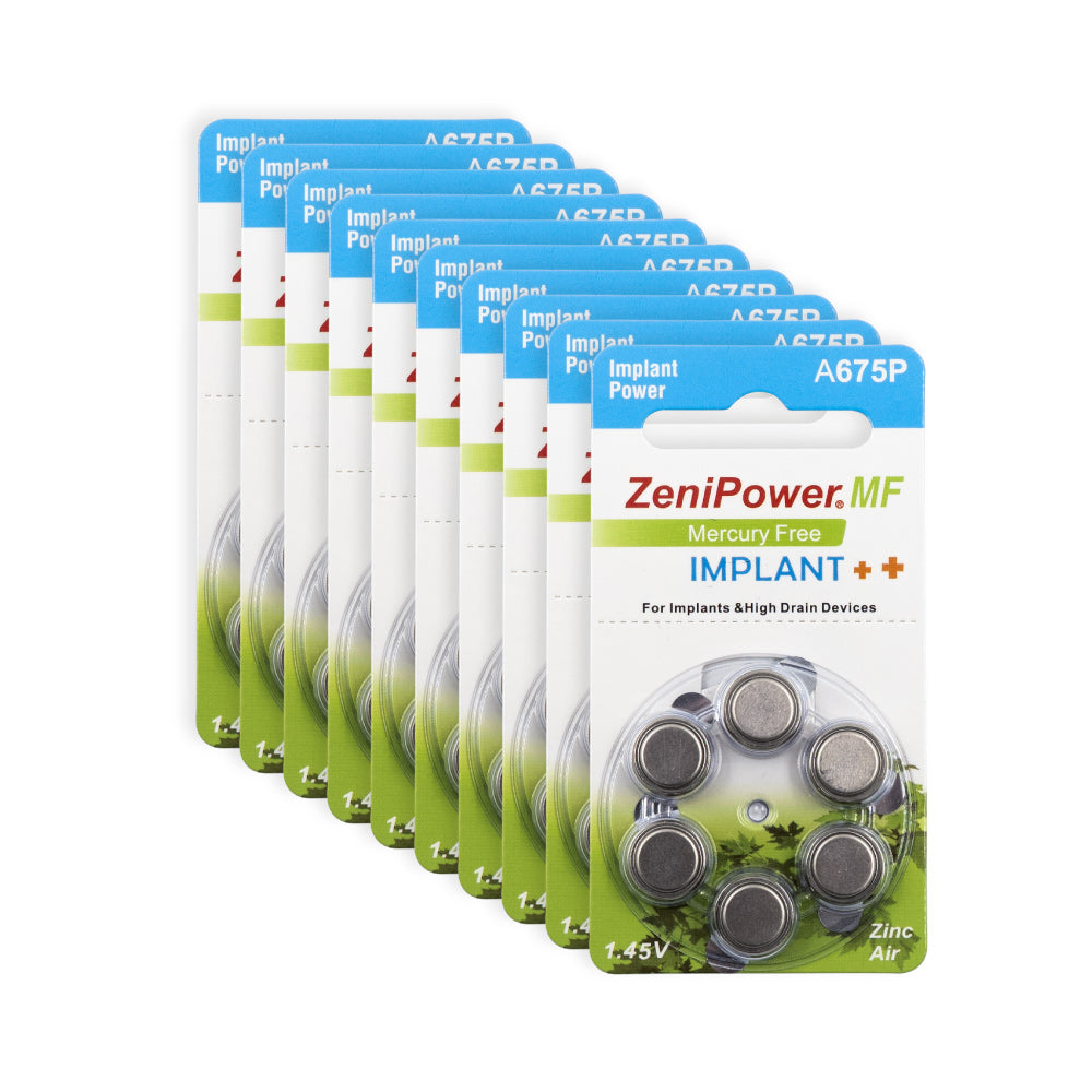 60 Pile per Impianti Cocleari 675P PR44 ZeniPower
