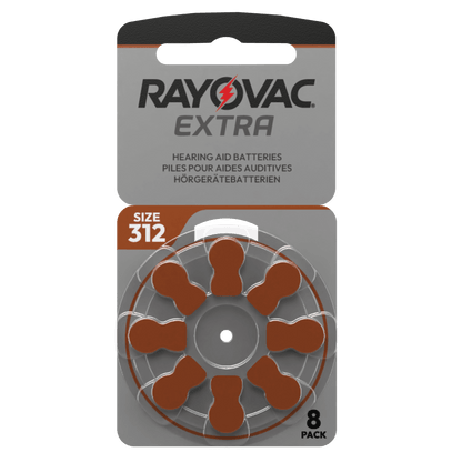 80 Pile Marroni 312 per Apparecchi Acustici Rayovac Extra PR41