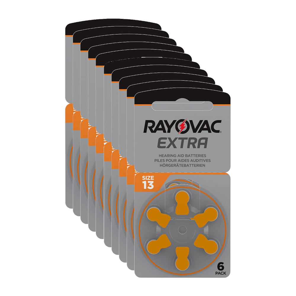60 Pile Arancioni 13 per Apparecchi Acustici Rayovac Extra PR48