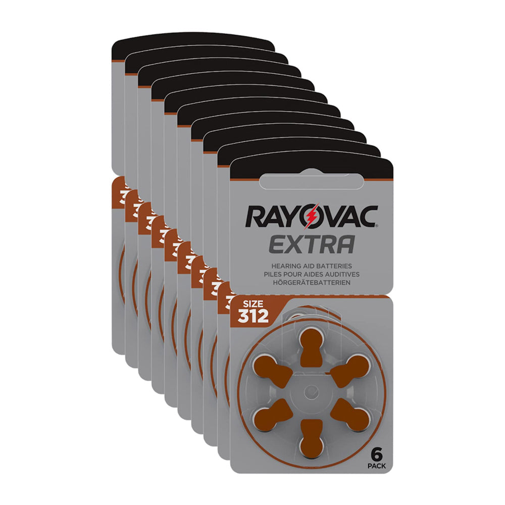 60 Pile Marroni 312 per Apparecchi Acustici Rayovac Extra PR41
