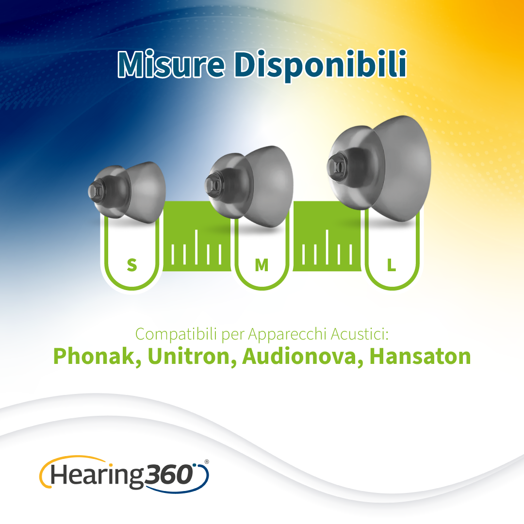 8 Cupole Dome POWER Compatibili con gli  Apparecchi Acustici Phonak RIC e Open Fit