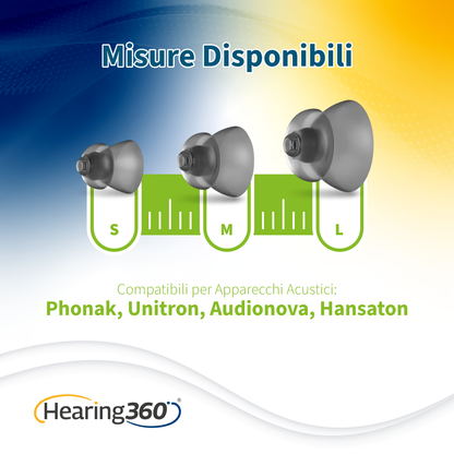 8 Cupole Dome POWER Compatibili con gli  Apparecchi Acustici Phonak RIC e Open Fit