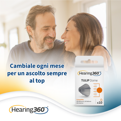 10 Cupole Dome TULIP per Apparecchi Acustici CIAO, GN ReSound, GN Beltone e GN Interton