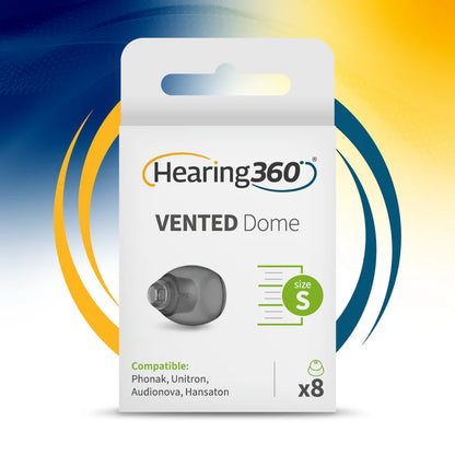 8 Cupole Dome VENTED Compatibili con gli Apparecchi Acustici Phonak RIC e Open Fit