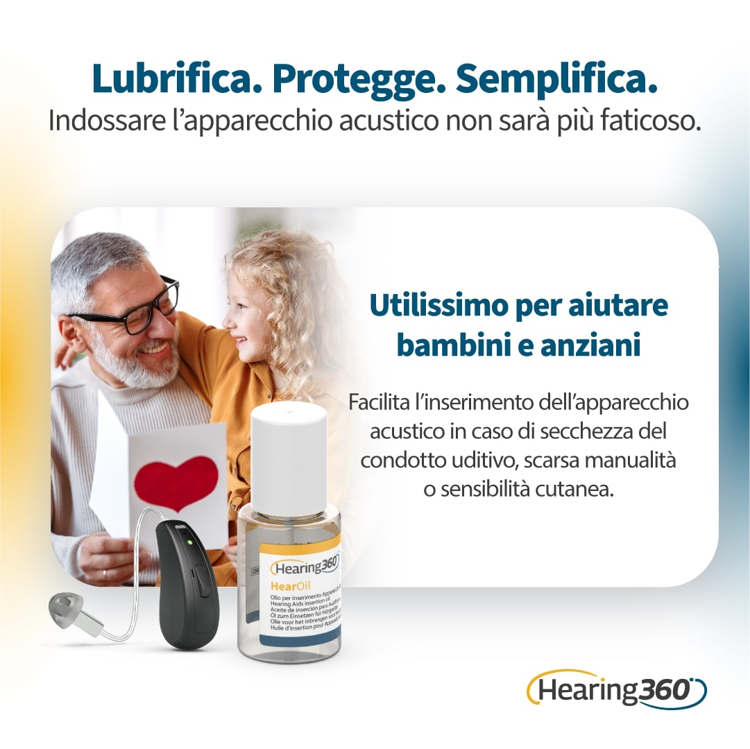 Olio alla Mandorla Naturale Lubrificante da 15 ml per facilitare l'inserimento e l'estrazione di Apparecchi Acustici