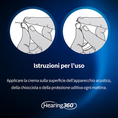 Gel Lubrificante 5 ml Idratante Lenitivo Antibatterico per Orecchie e Apparecchi Acustici