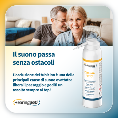 Spray ad Aria Compressa 150 ml per la Pulizia degli Apparecchi Acustici