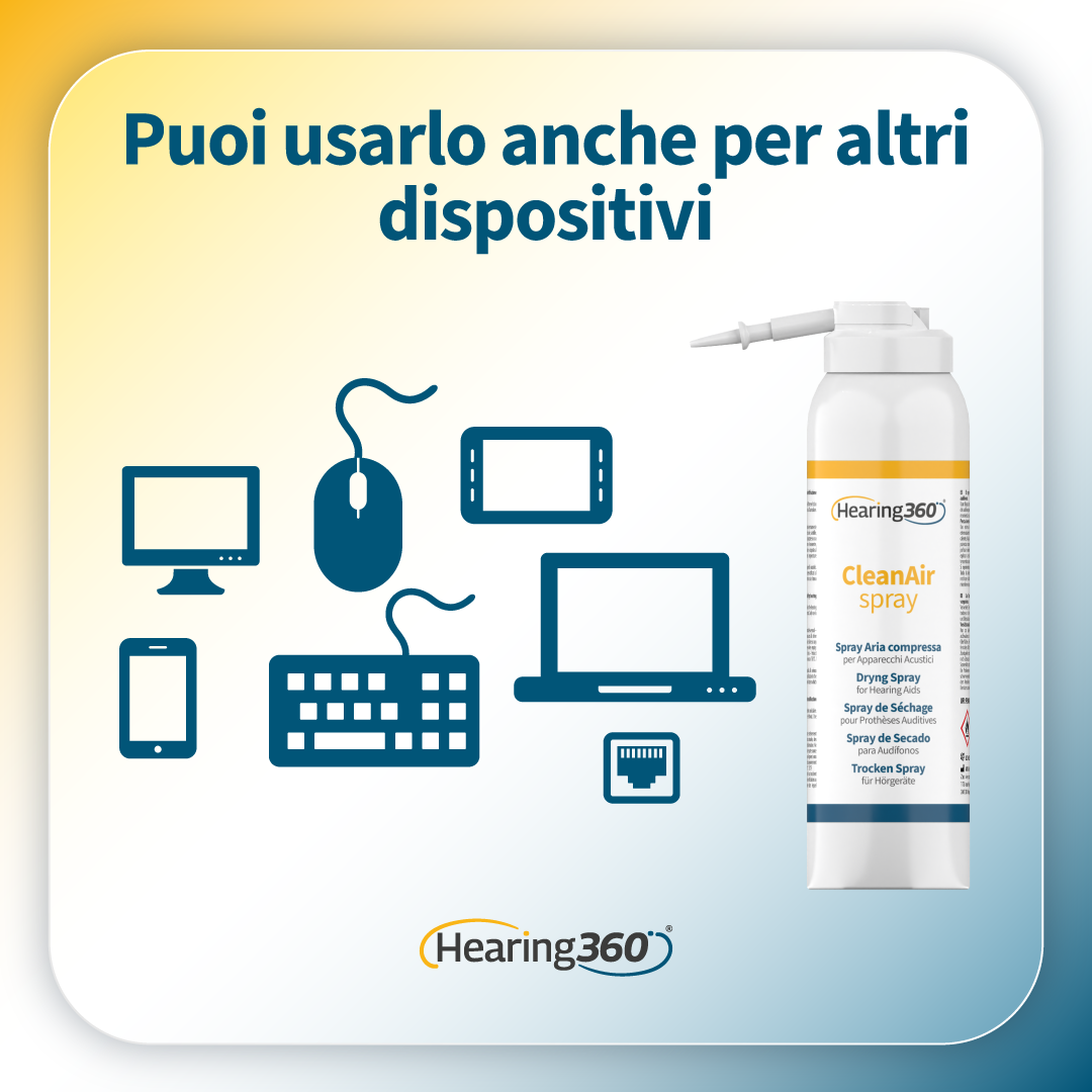Spray ad Aria Compressa 150 ml per la Pulizia degli Apparecchi Acustici