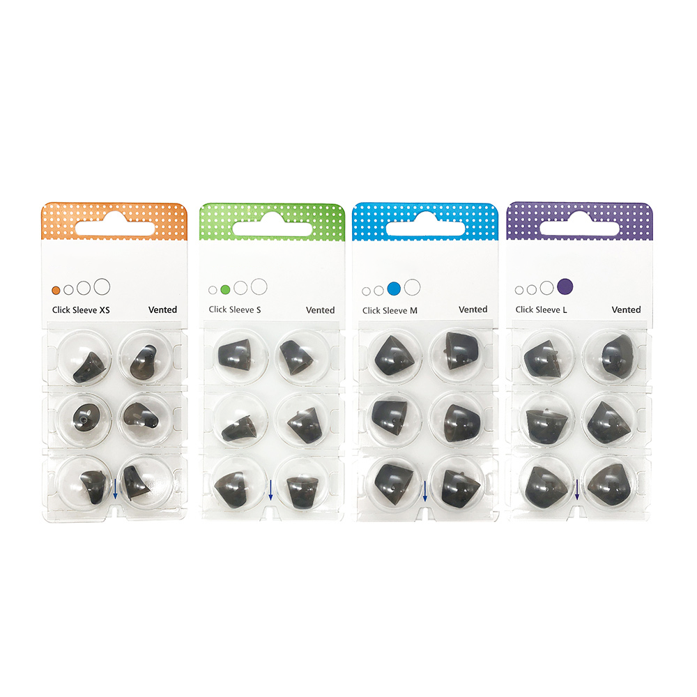 6 Cupole Dome Click-Sleeve Vented per Apparecchi Acustici Signia, Rexton