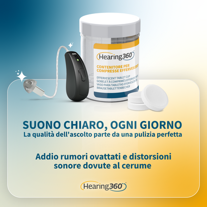 Scatola 20 Compresse Effervescenti per la Pulizia di Apparecchi Acustici