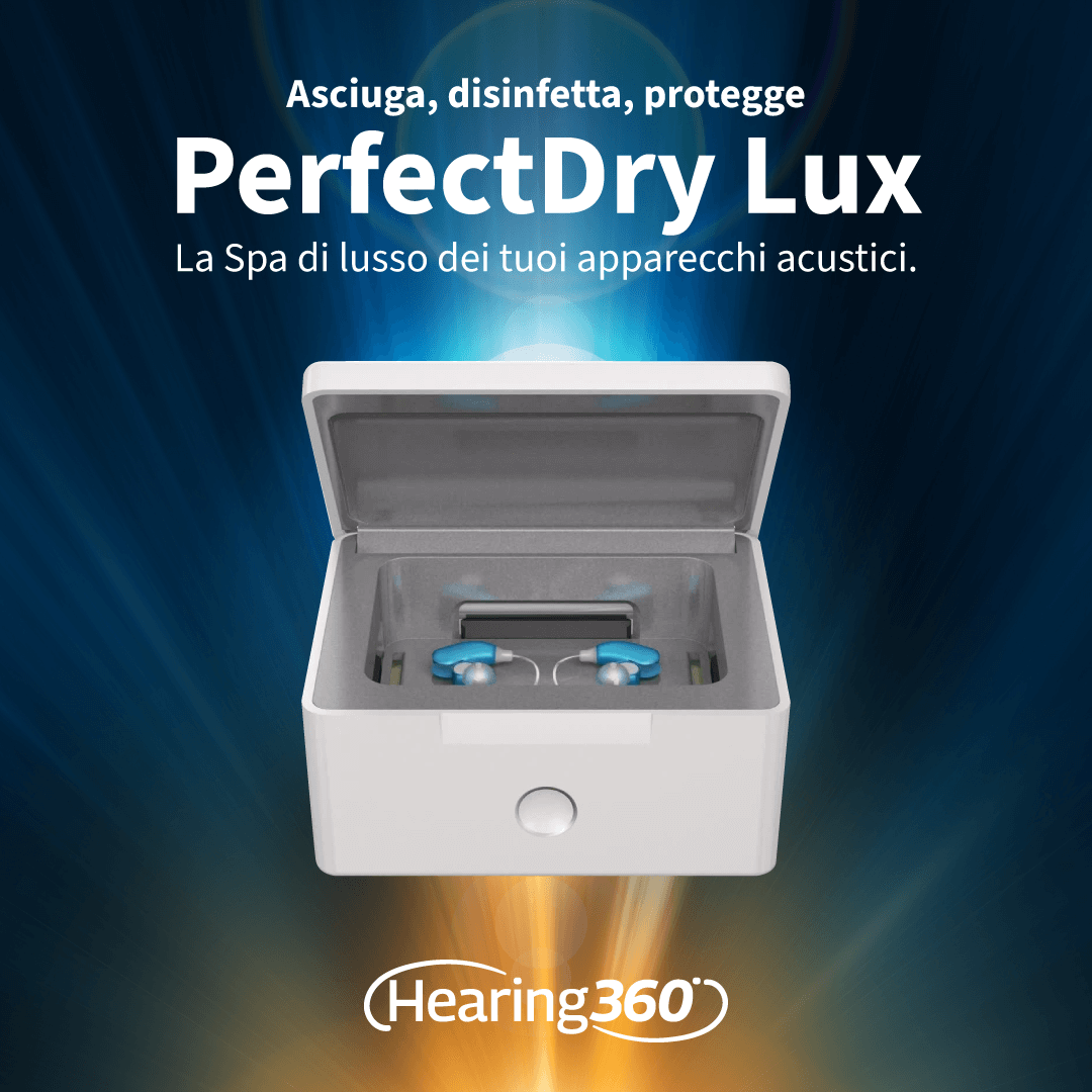 PerfectDry Lux Asciugatore e Sterilizzatore UV per Apparecchi Acustici