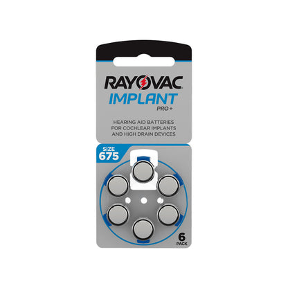 60 Pile Rayovac Implant Pro Cochlear 675 per Impianti Cocleari