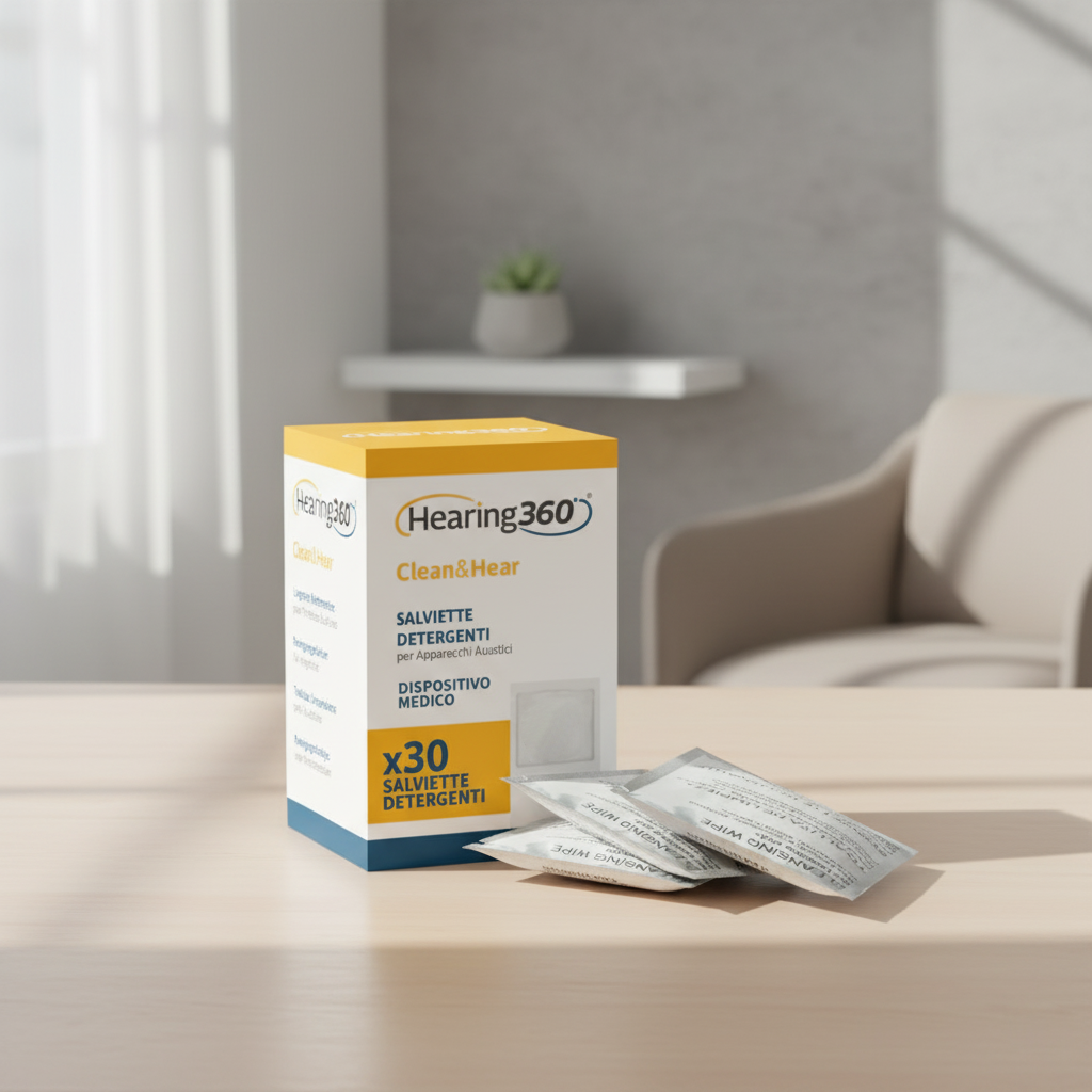 Scatola da 30 Salviette Detergenti Igienizzanti Salviettine per Apparecchi Acustici